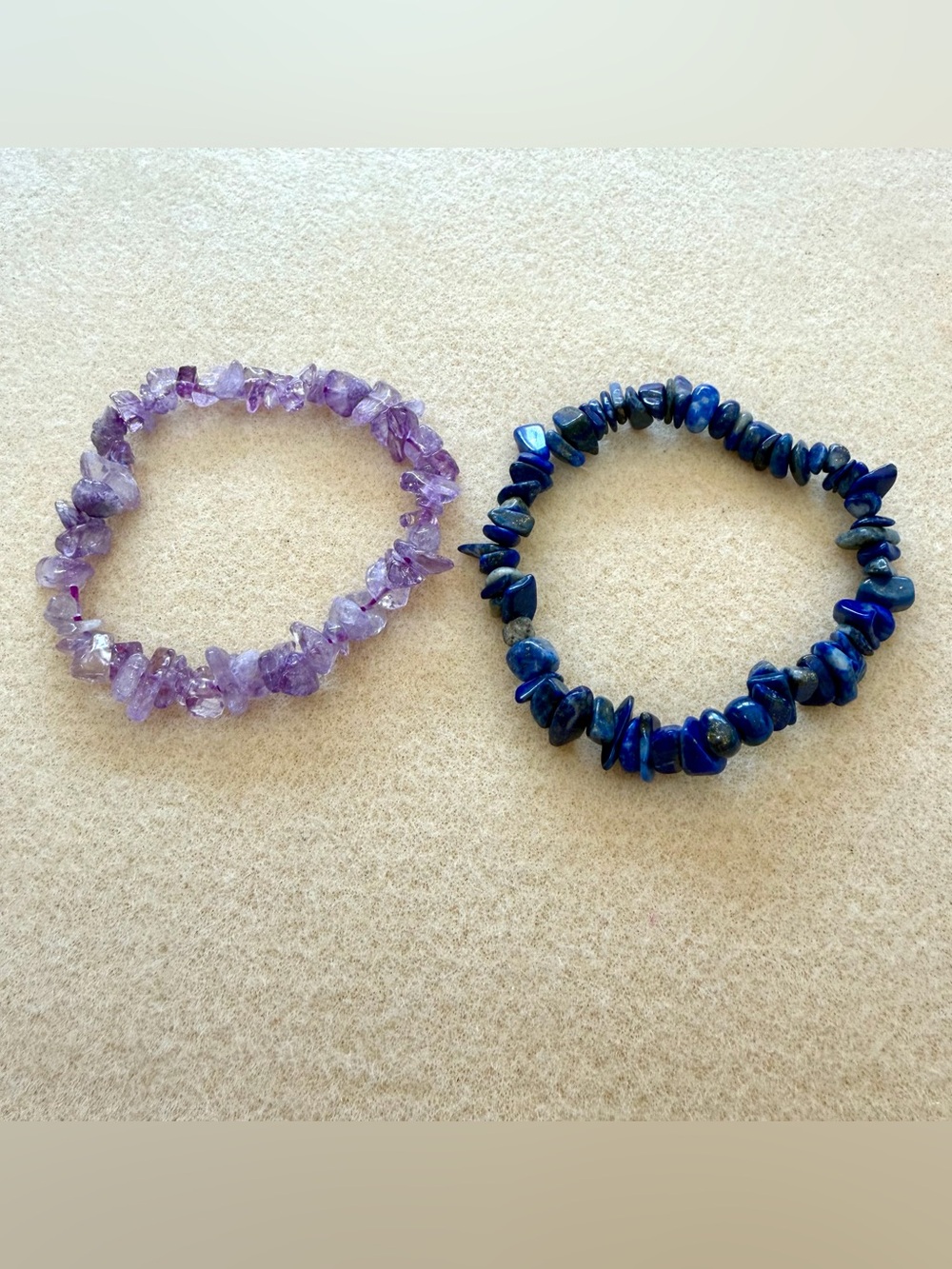 Amethyst and Lapis / Chip style bracelets